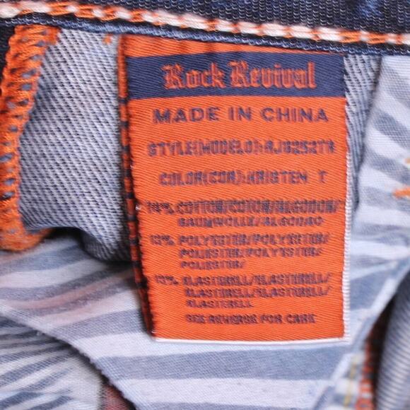 ROCK REVIVAL Kristen Straight Jeans in Dark Blue Women's Size 27 = 3/4 U.S. - Picture 8 of 9